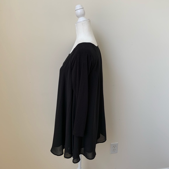 NWT Linea by Louis Dell’Olio Black Flowy Blouse - Picture 3 of 6